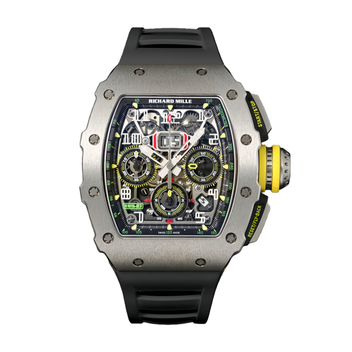 【7A Quality】Richard Mille RM 11-03 Automatic Flyback Chronograph Silver Watch