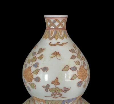 Chenghua Signed Old Chinese Pink Color Gourd Vase w/louts flower N802