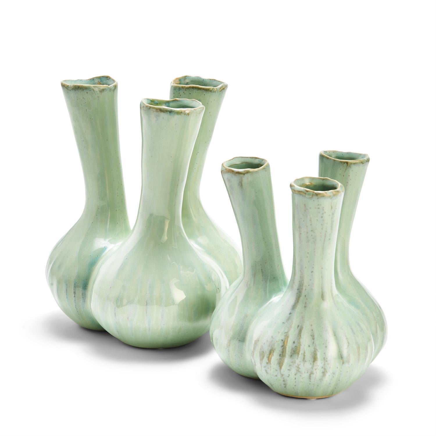 Floral Pattern Glass Brown Tortoiseshell Bud Vase