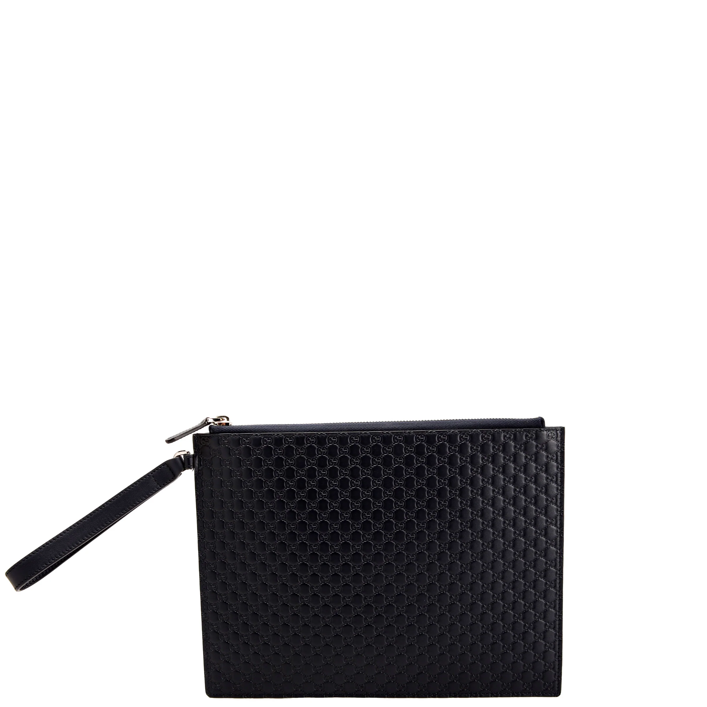 GUCCI 544477 Micro Guccissima Wristlet Clutch Navy