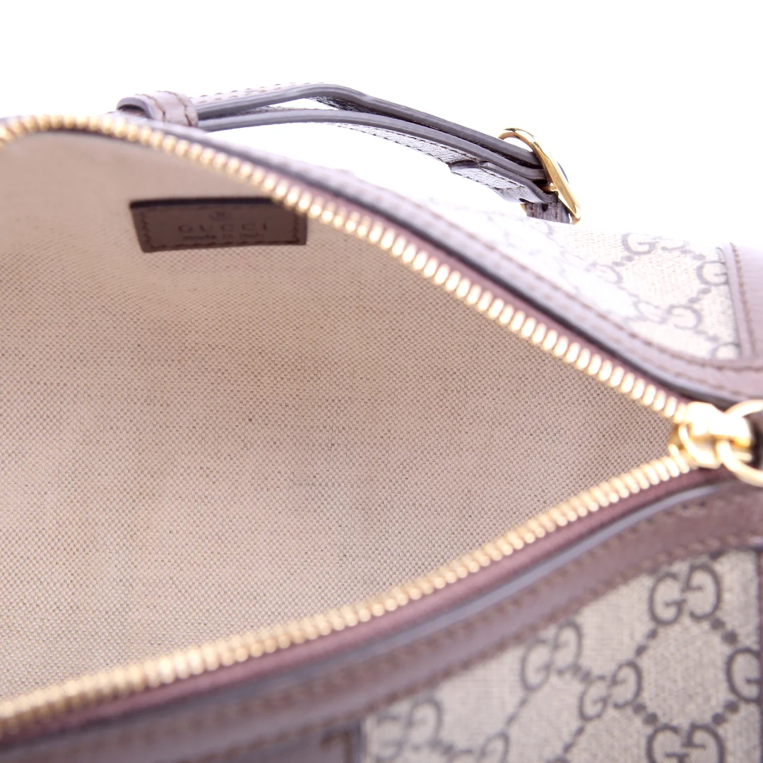 795194 GG Supreme Ophidia Web Barrel Shoulder Brown