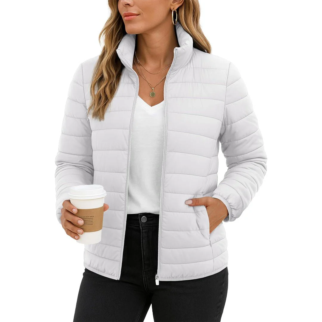 Womens Quilted Puffer Jacket Lightweight Warm Coat