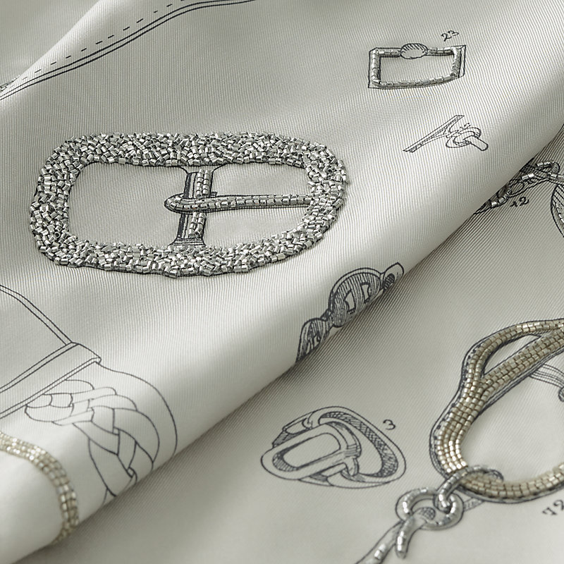 Les Chevaux Dechaines embroidered scarf 140