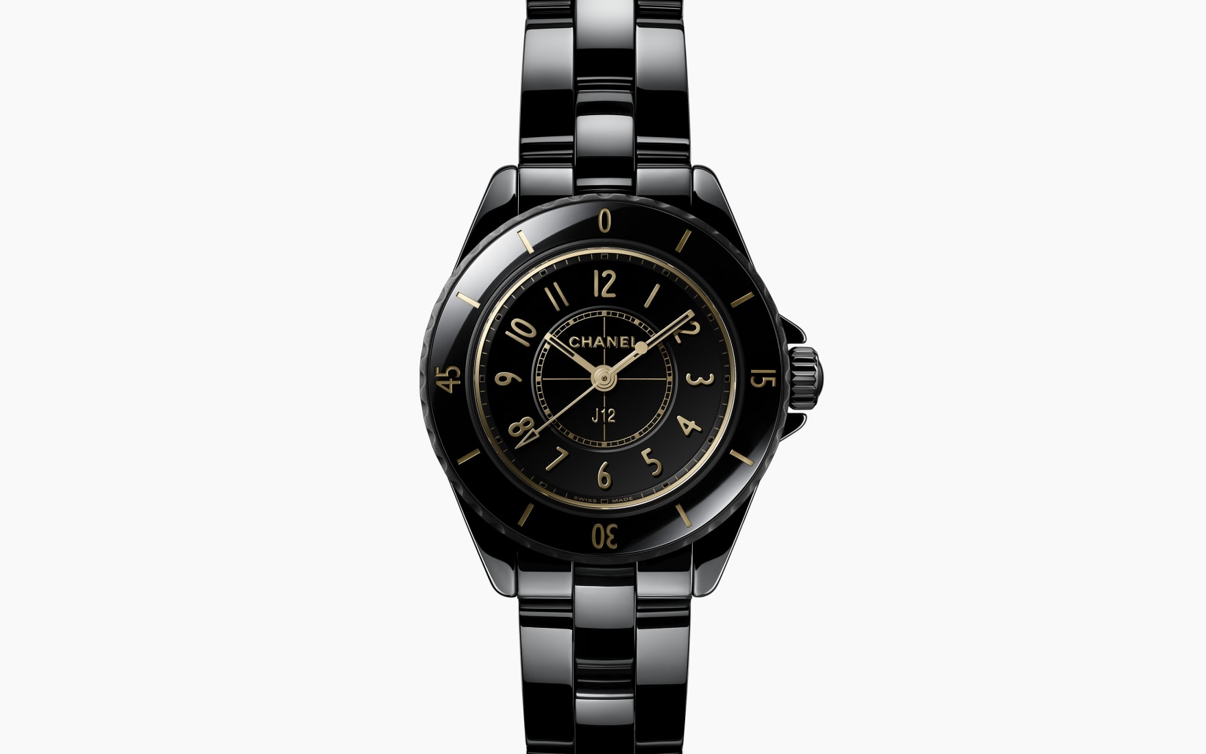 J12 GOLDEN BLACK Watch, 28 MM