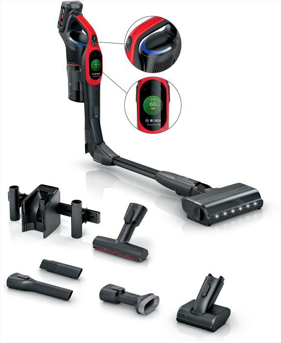 BOSCH - Aspirapolvere ricaricabile BCS1041PET-Black,Red