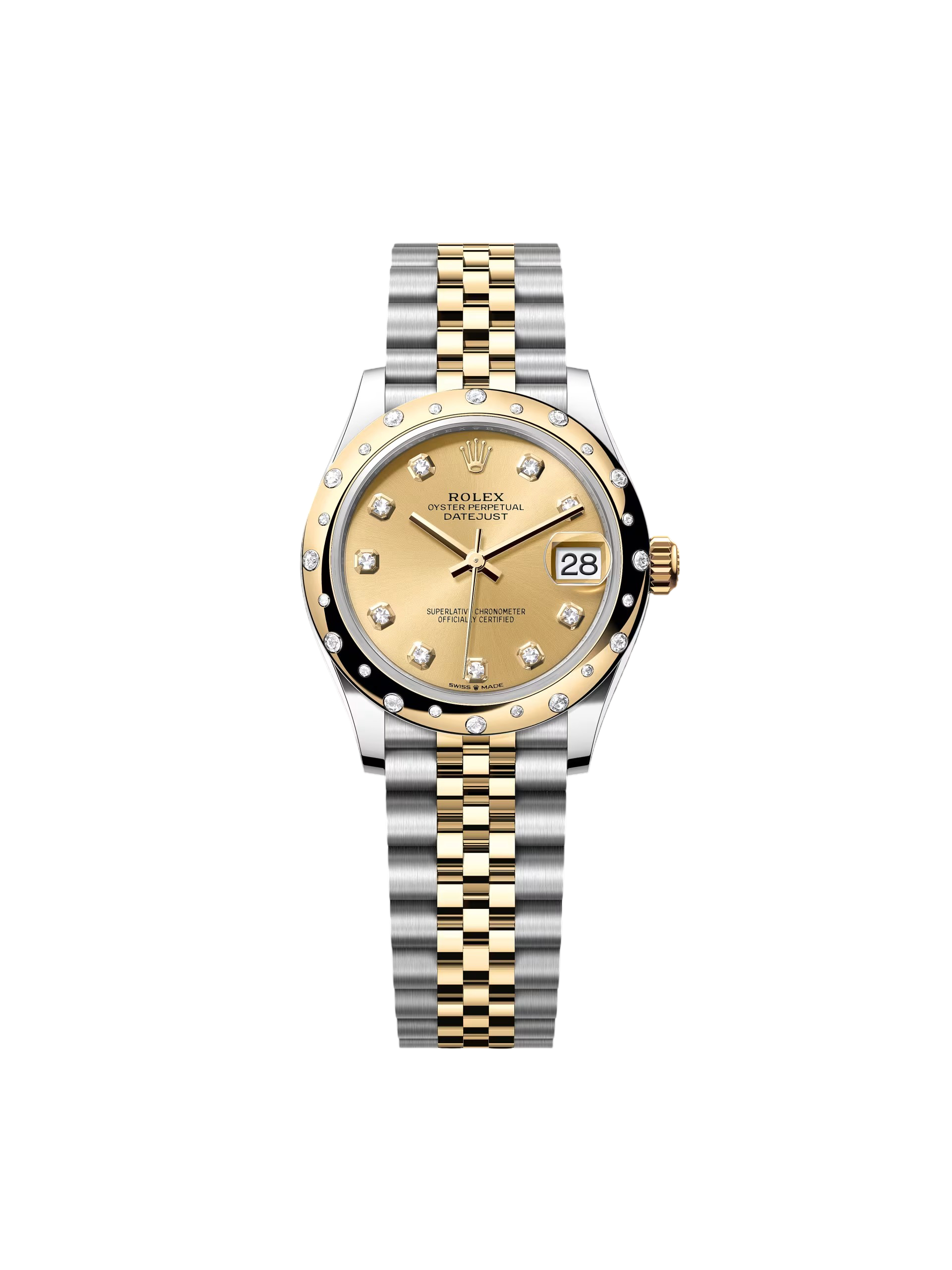 Rolex Datejust m278343 31mm Champagne Dial Yellow Rolesor Oyster Watch