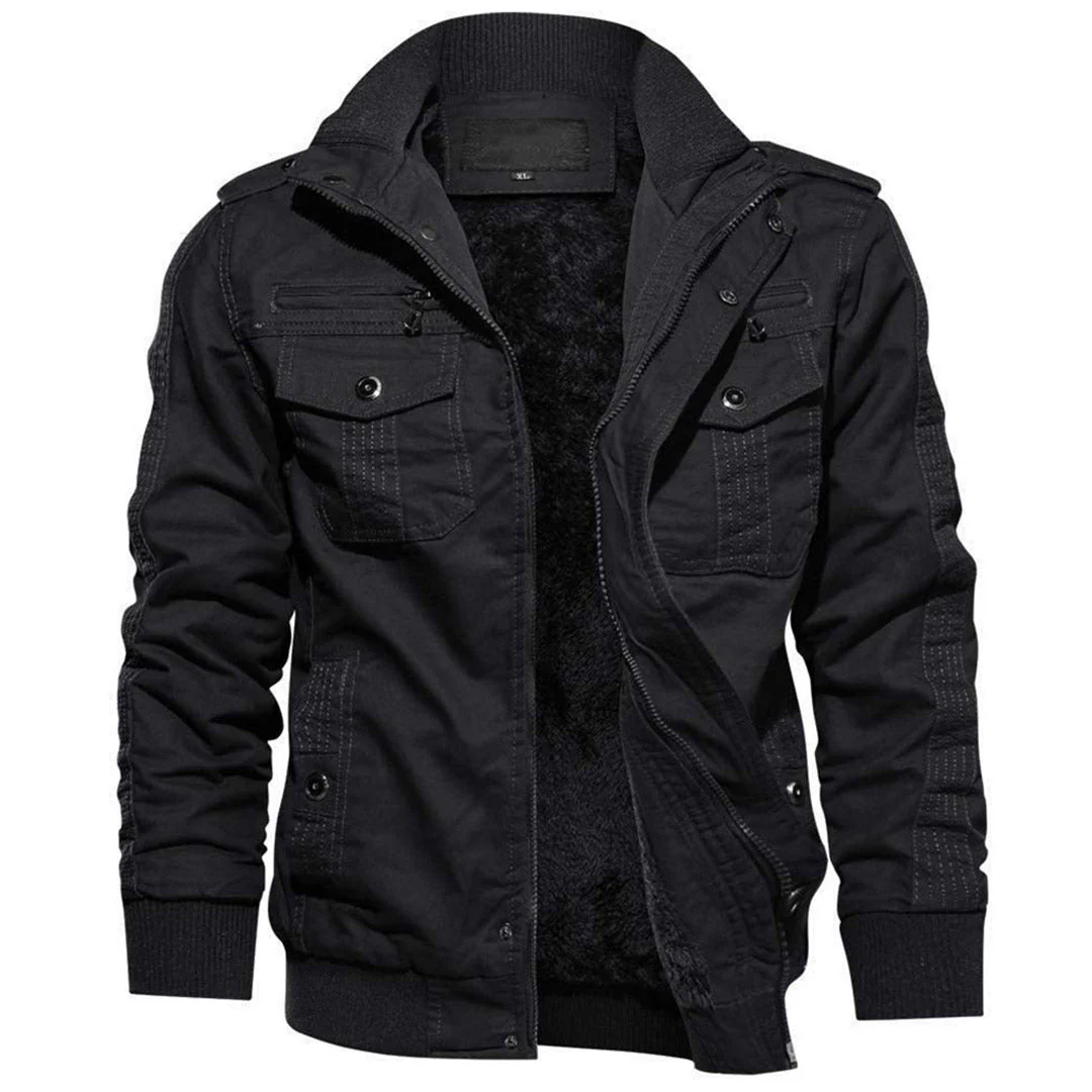 Men's Fleece Lined Tactical Bomber Jacket