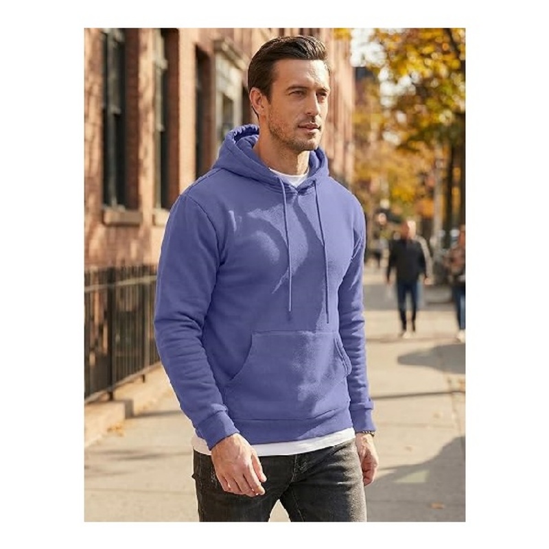 Mens Casual Cotton Hooded Drawstring Pullover Hoodies Sweatshirts