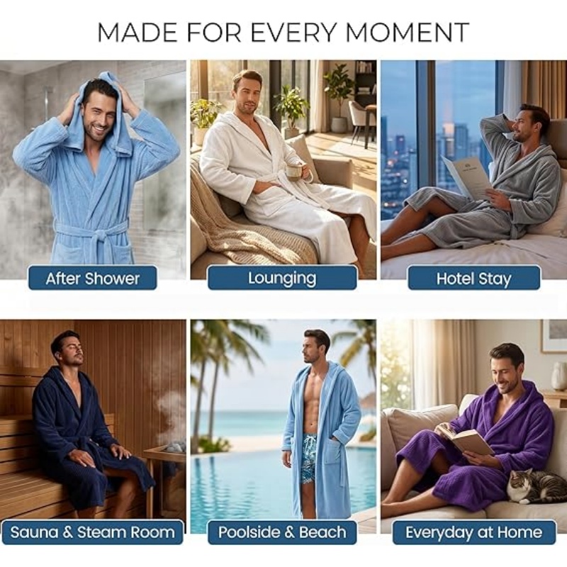 Men's Bathrobes with Hood