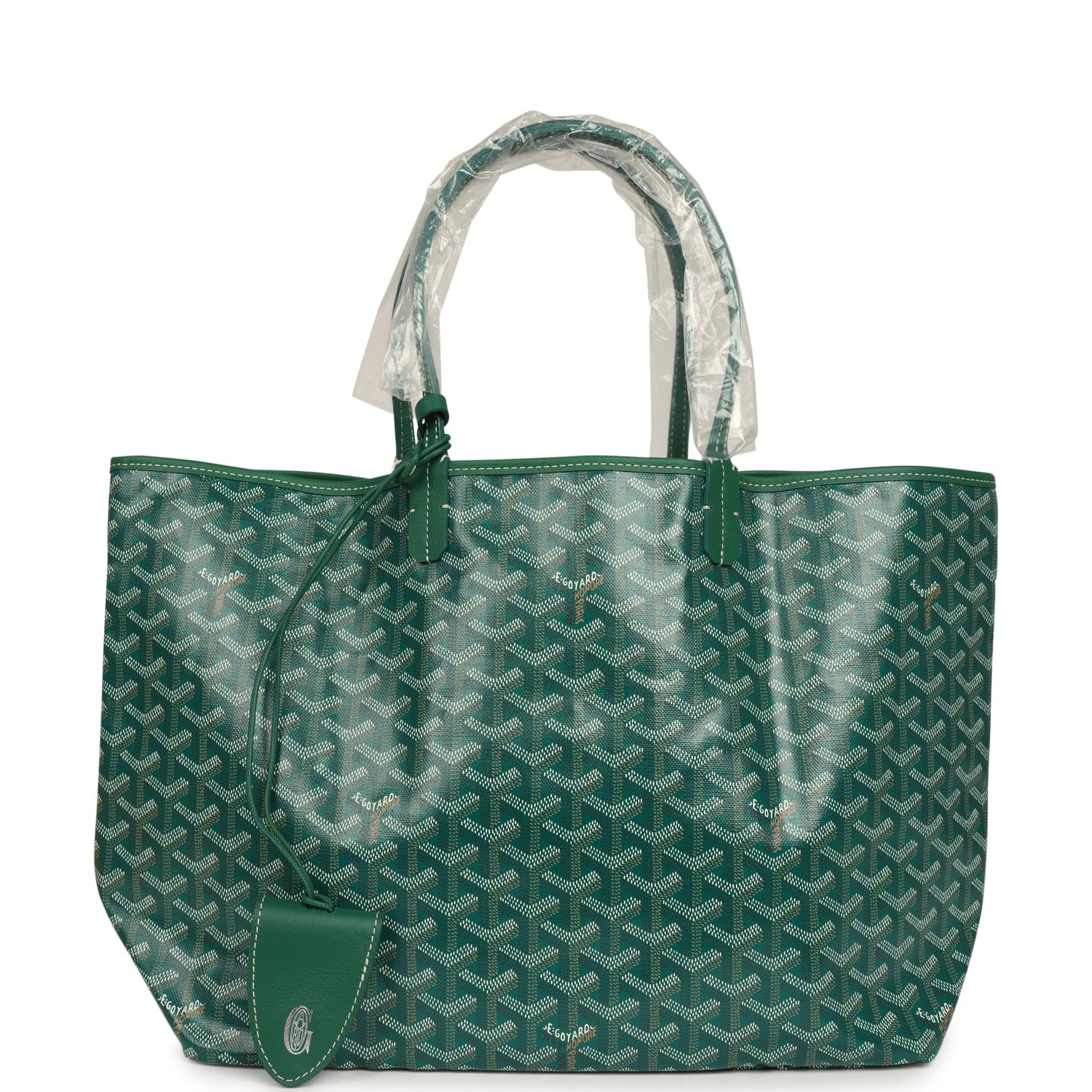 GOYARD Goyardine Meadow Green Saint Louis PM Tote Palladium Hardware