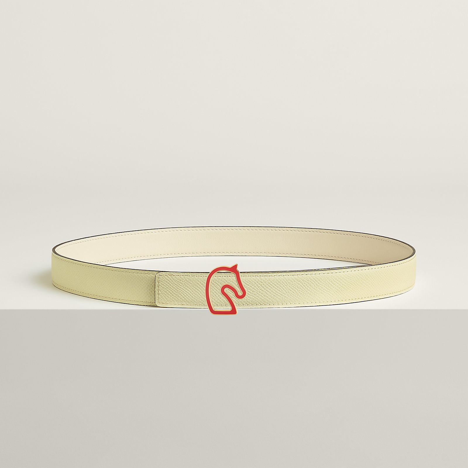 Tonnerre Laquee belt buckle & Reversible leather strap 24 mm