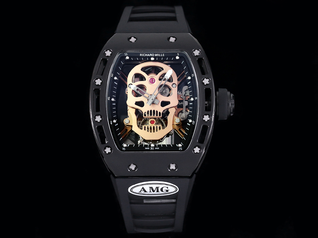 【7A Quality】Replica Richard Mille RM052 Skull Tourbillon Super Clone Watch 43mm Swiss Skeleton Design