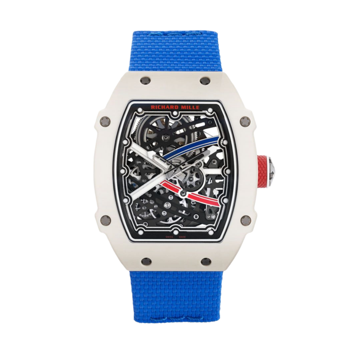【7A Quality】Richard Mille Best Replica Watch RM67-02 White Carbon Case Blue Bracelet