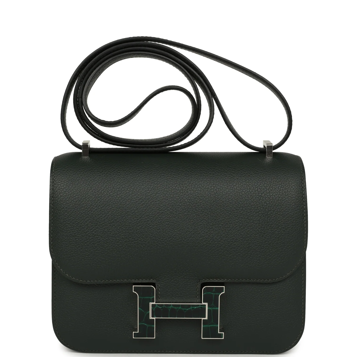 HERMÈS Constance 18 Vert Fonce Evercolor Marquette Hardware