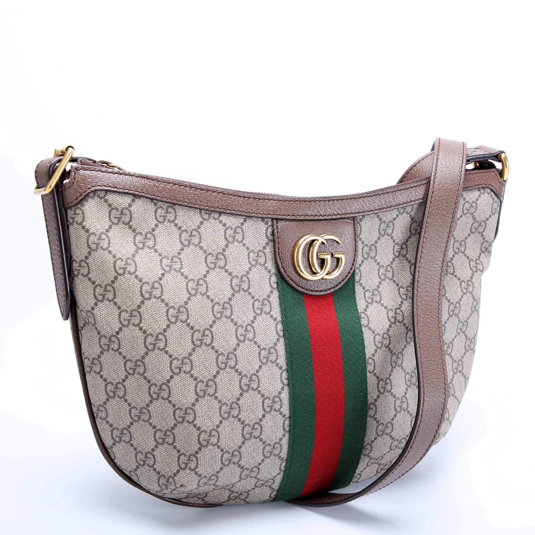 GUCCI 598125 Ophidia GG Supreme Small Shoulder Bag Brown