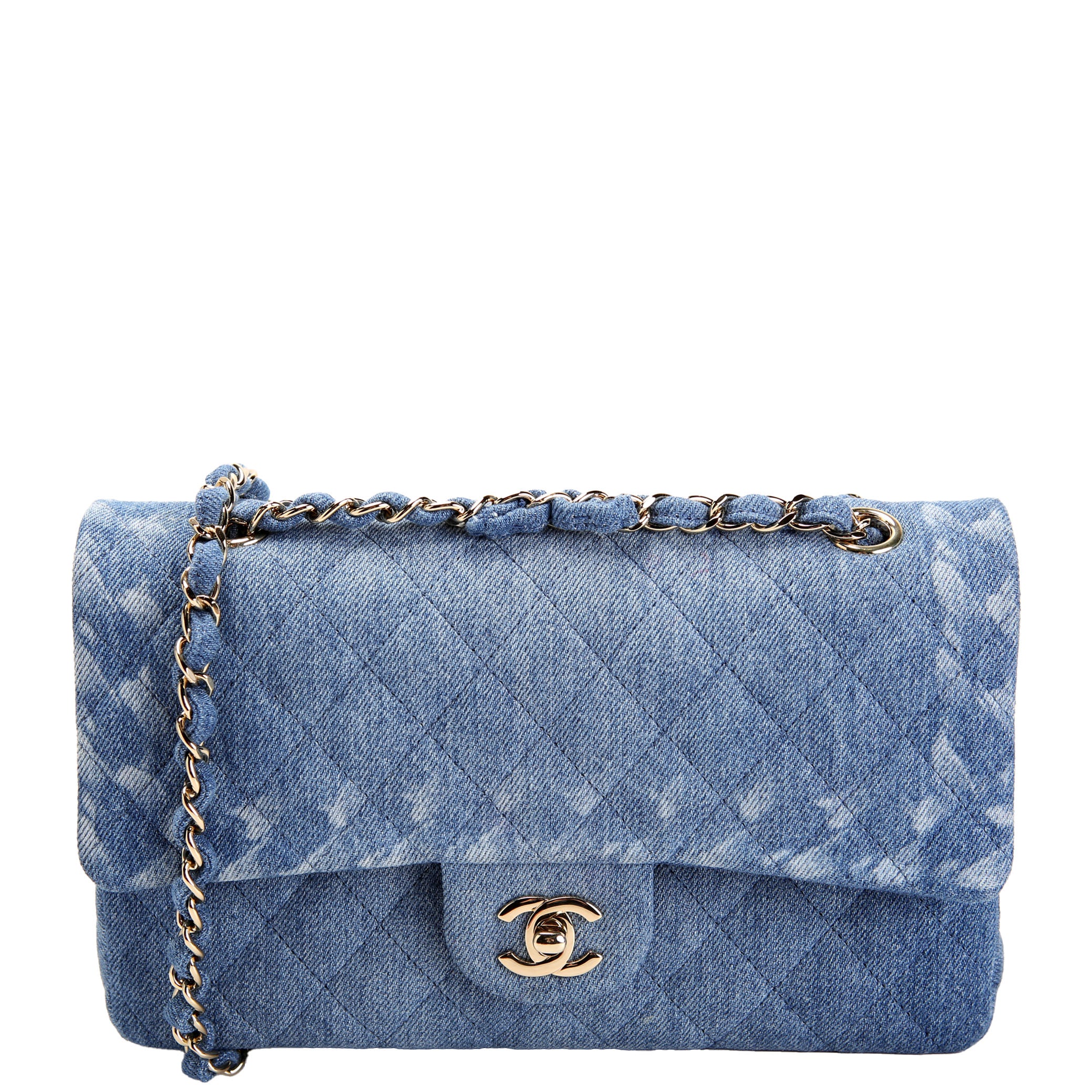 CHANEL Classic Double Flap Denim Medium 27M