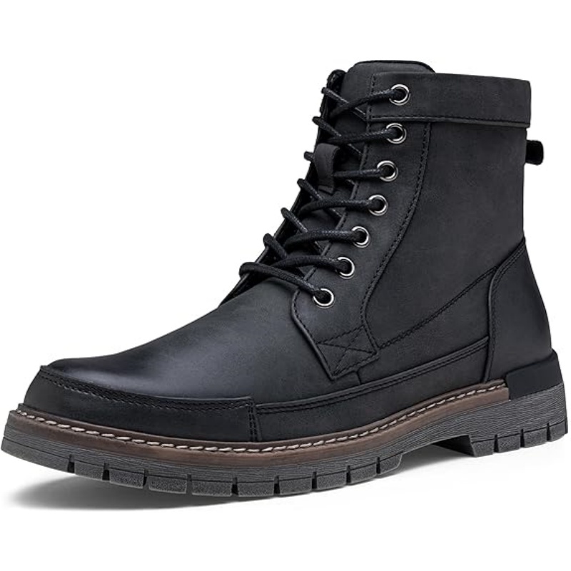 Men's Casual Motorcycle Zipper Chukka Combat Boots