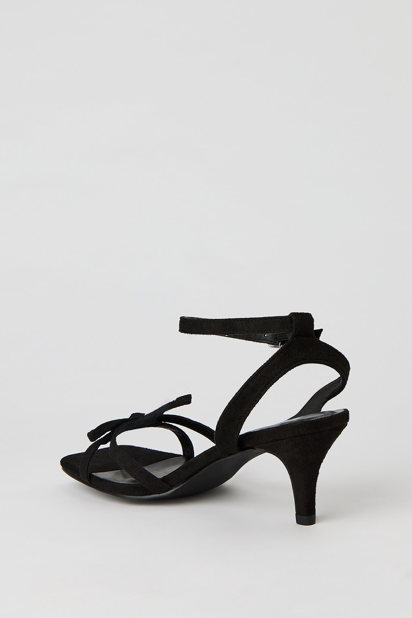 Faux Suede Strappy Bow Heel