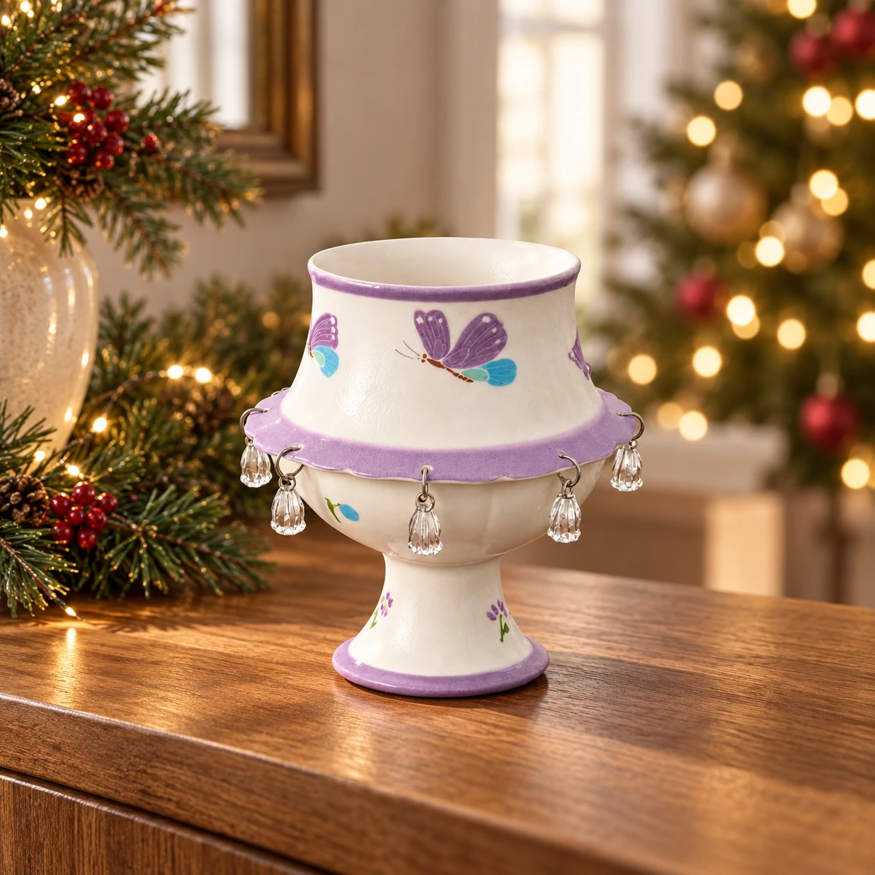 🎄 Christmas Gift-🎁 Spinning Ceramic Animation Cup – Butterfly or Bird Design