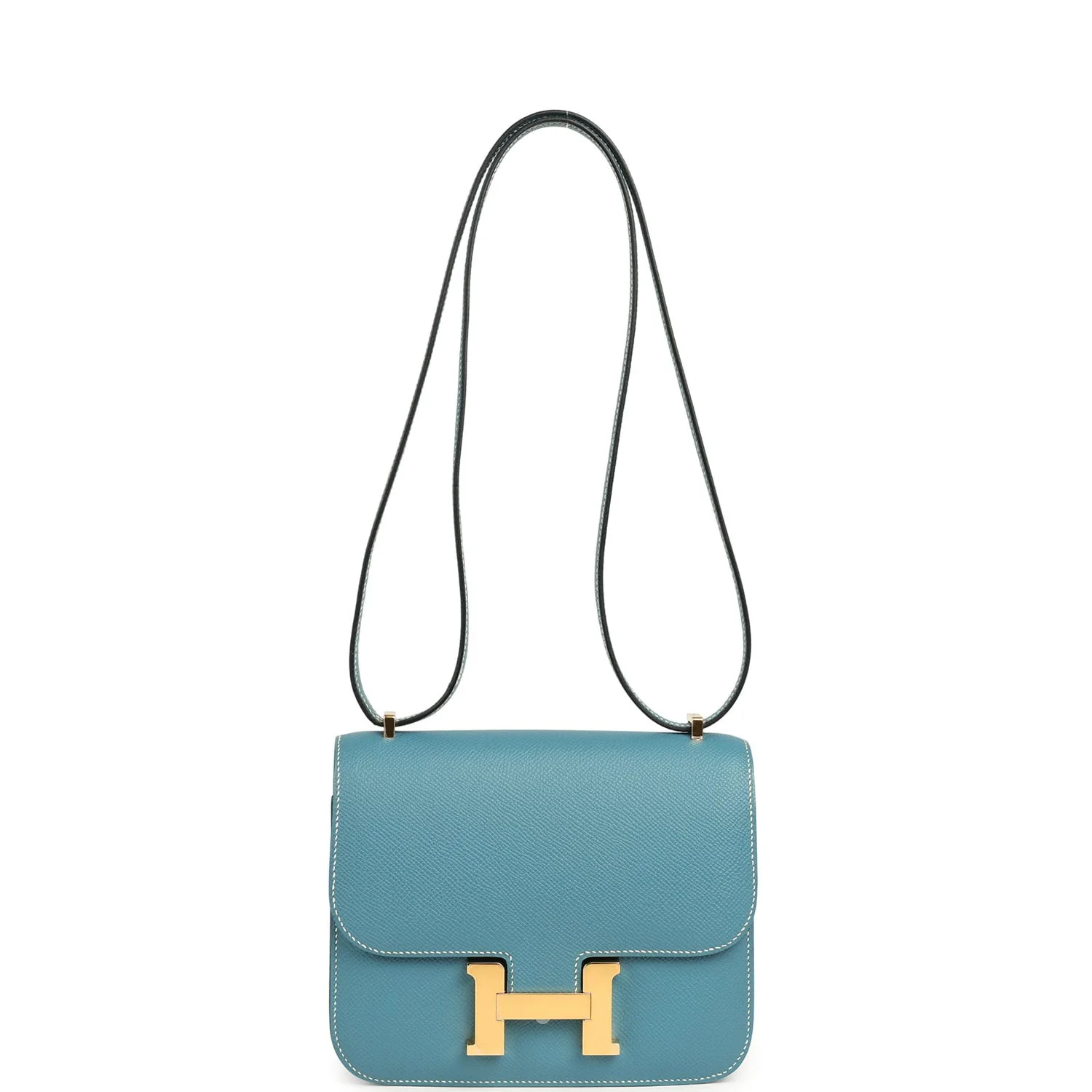Hermes Constance 18 Blue Jean Epsom Gold Hardware