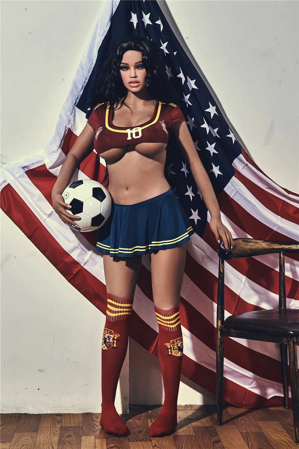 US Stock - Irontechdoll Jane 5ft34/ 163cm #56 Head TPE Huge Boobs Sexy Football Sex Doll