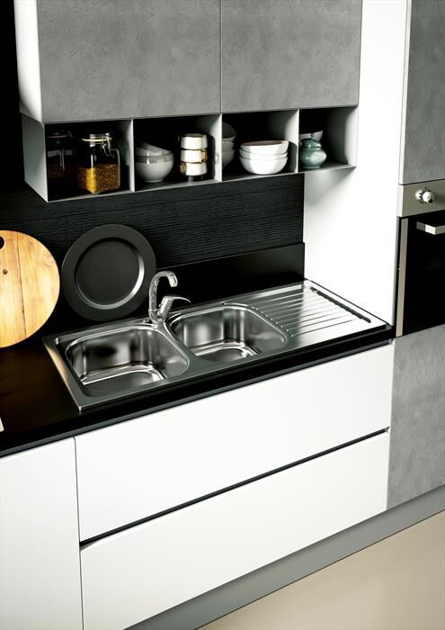 GLEM GAS - Lavello lineare GL286IX 2 vasche-Inox