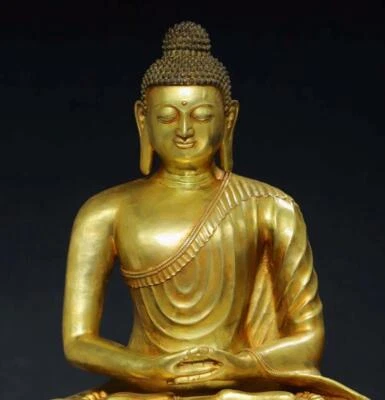 49CM Old Chinese Bronze Statue w/ Buddha N2934