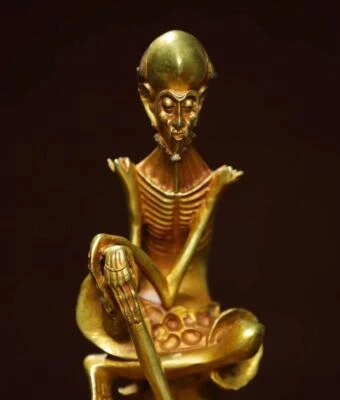 21CM Old Chinese Bronze Statue w/ Buddha N2890