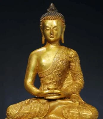 29CM Old Chinese Bronze Statue w/ Buddha N2867