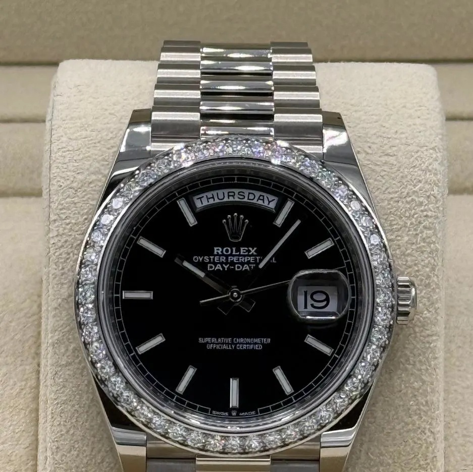 RLX  Day-Date 40mm 228349RBR-0002 Bright Black Dial President Bracelet
