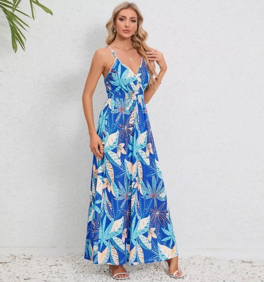 Women's Casual Basic Spaghetti Strap Maxi Dress Sleeveless Summer Dresses
