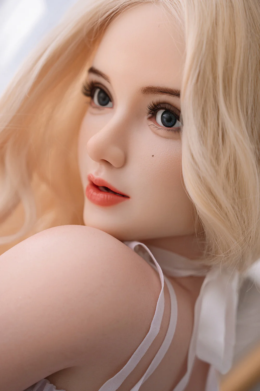 US Stock - Eulalia 4.92ft/ 150cm #M35 ROS Head Full Silicone Big Tits Blond Real-Size Kitty Adult Sex Doll For Blowjob