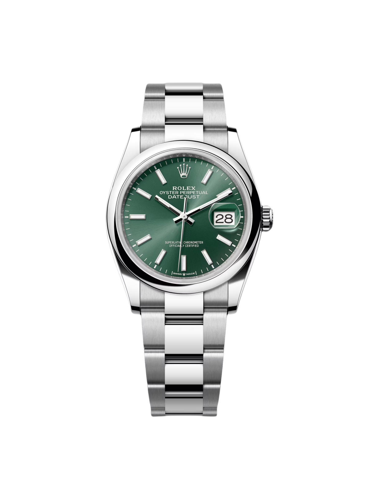 RLX  Datejust 36mm 126200 Mint Green Dial Stainless Steel Oyster Bracelet Watch