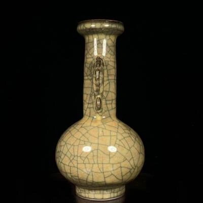 Old Chinese Ge Yao Ge Kiln Vase w/ear N39