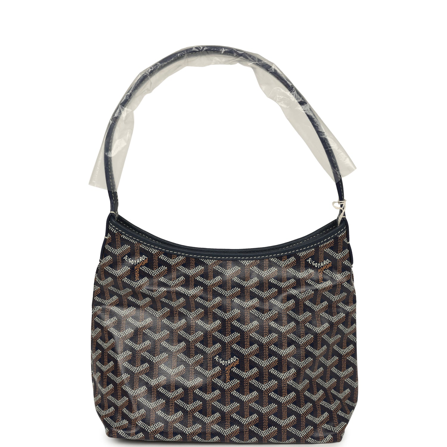 GOYARD Goyardine Navy Bohème Mini Hobo Bag Palladium Hardware