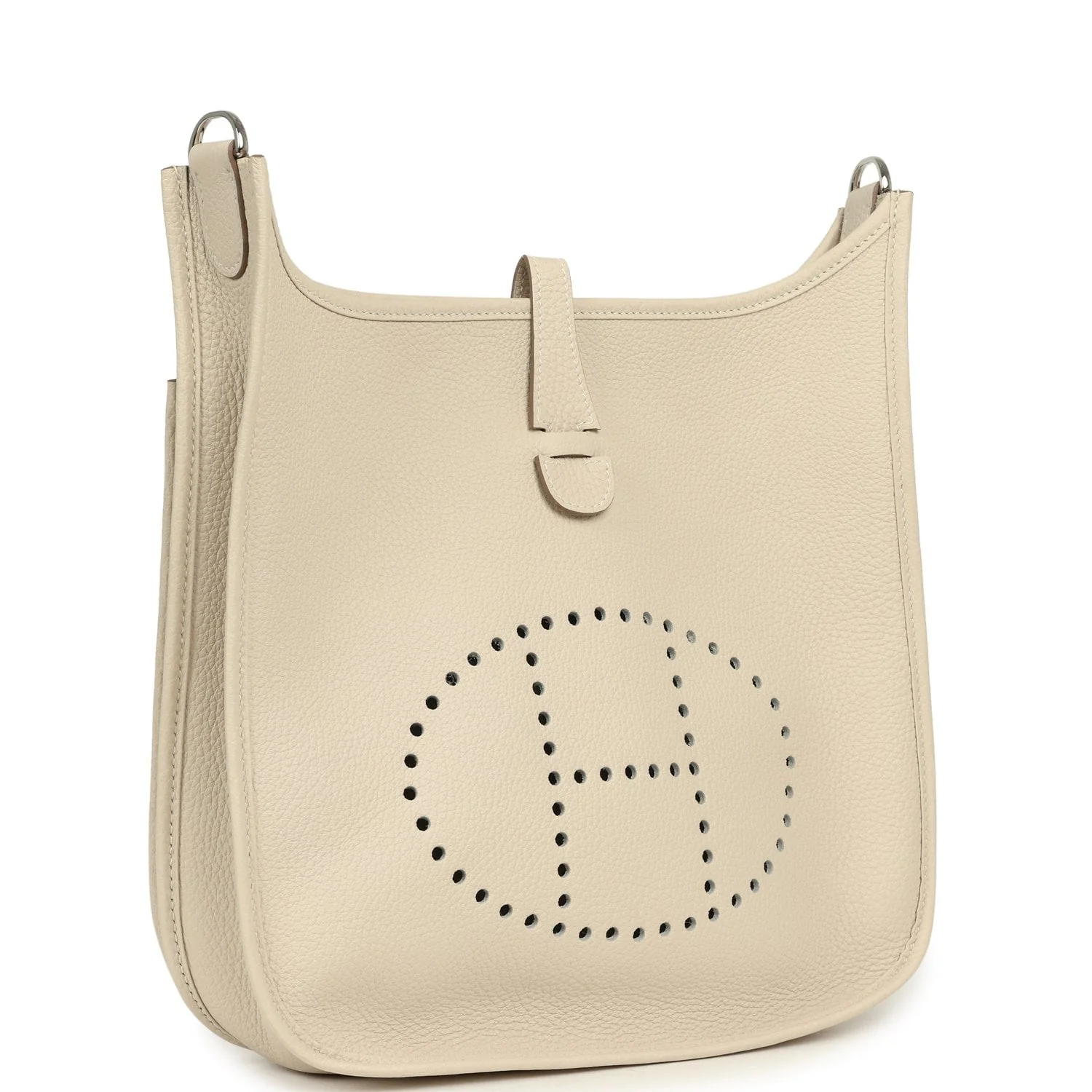 HERMÈS Evelyne III PM Craie Clemence Palladium Hardware
