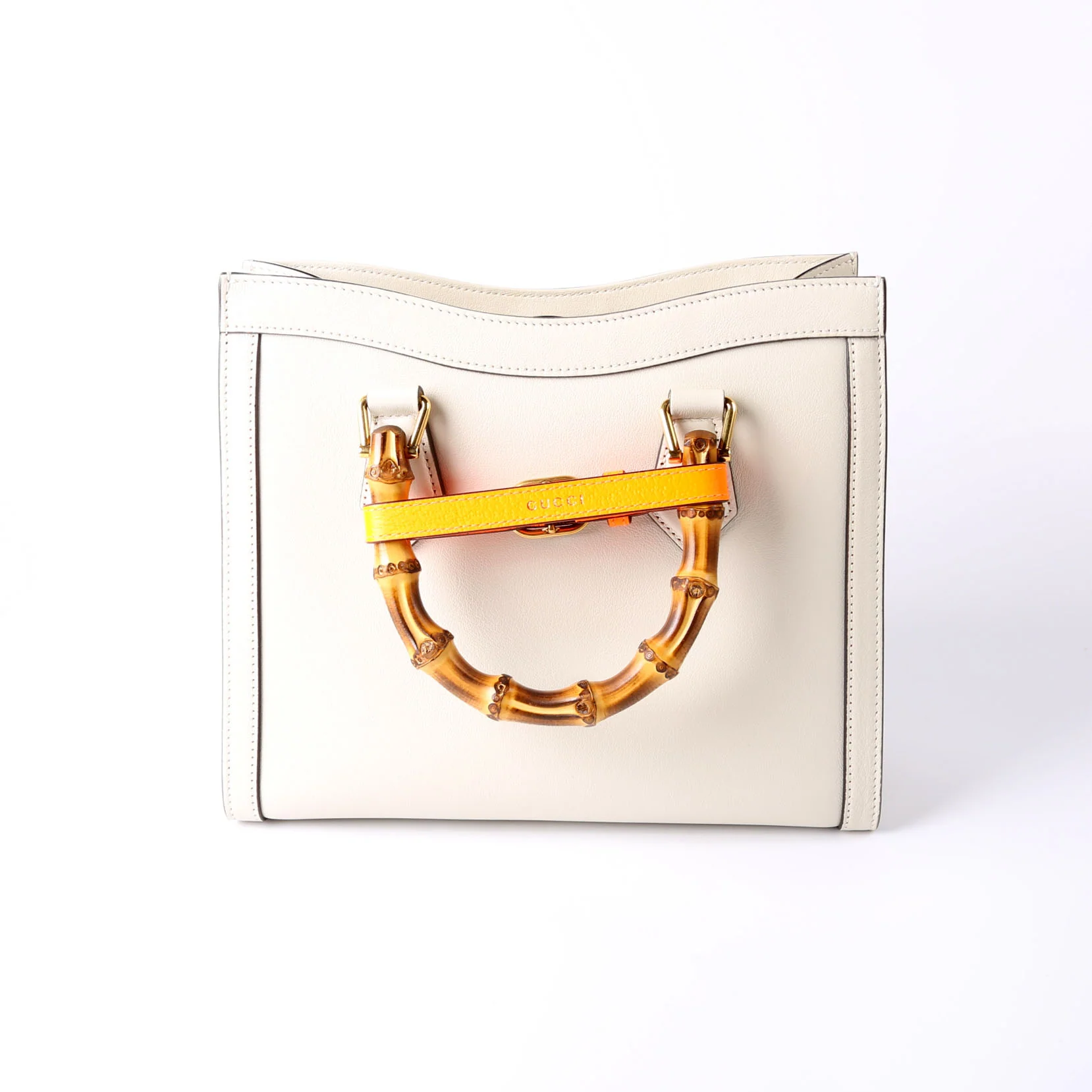 GUCCI 660195 Diana Small Leather Tote Ivory
