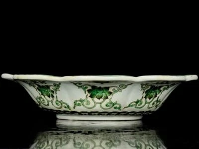 Wanli Signed Old Chinese Green Glaze Porcelain Plate Dish w/dragon Q277