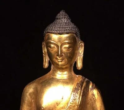 21CM Old Chinese Bronze Statue Buddha N1724