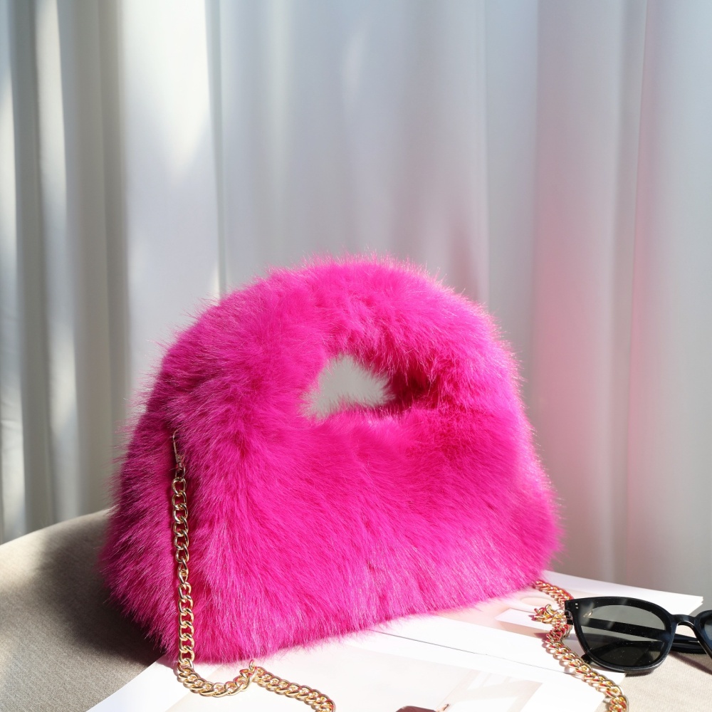 Autumn and winter handbag plush clutch