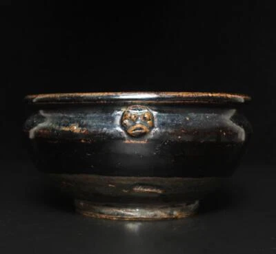 Old Chinese Black Glaze Jizhou Kiln Pot
