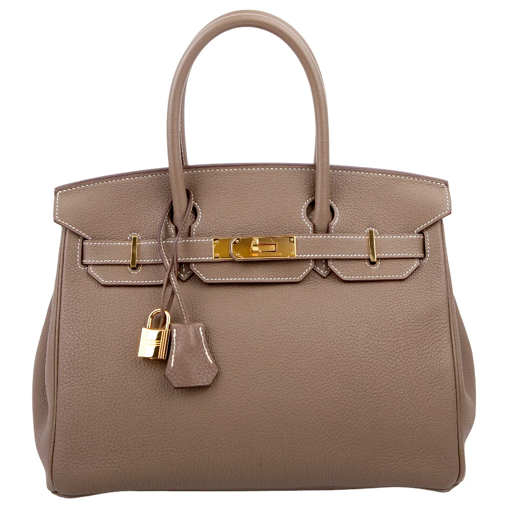 HERMÈS Birkin 30 Togo 2016 Etoupe/Gold