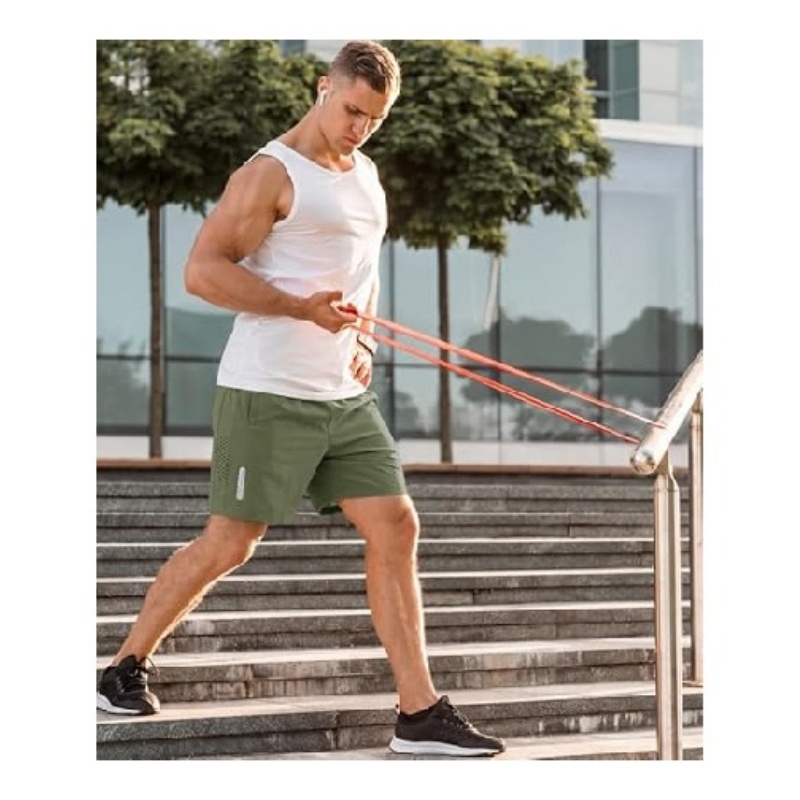 Mens Quick Dry 7 Inch Stretch Athletic Gym Shorts