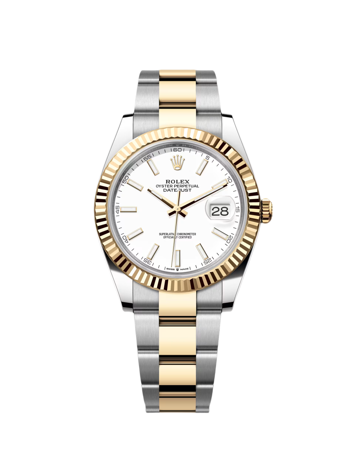 Rolex  Datejust 41mm 126333 White Index Oyster Steel and Yellow Gold Mens Watch