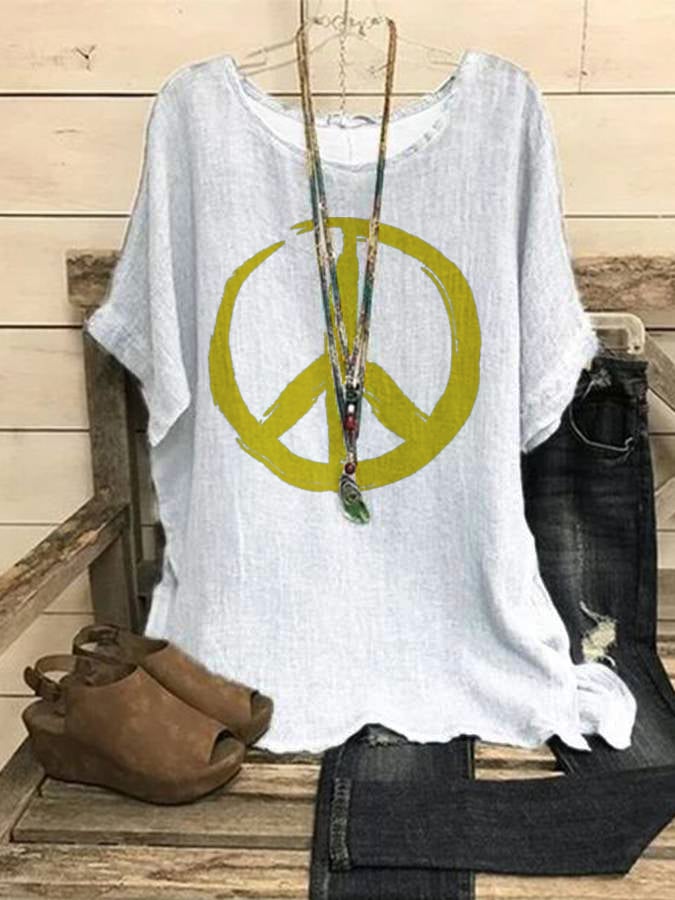 Women's Peace Love Cotton Shirt