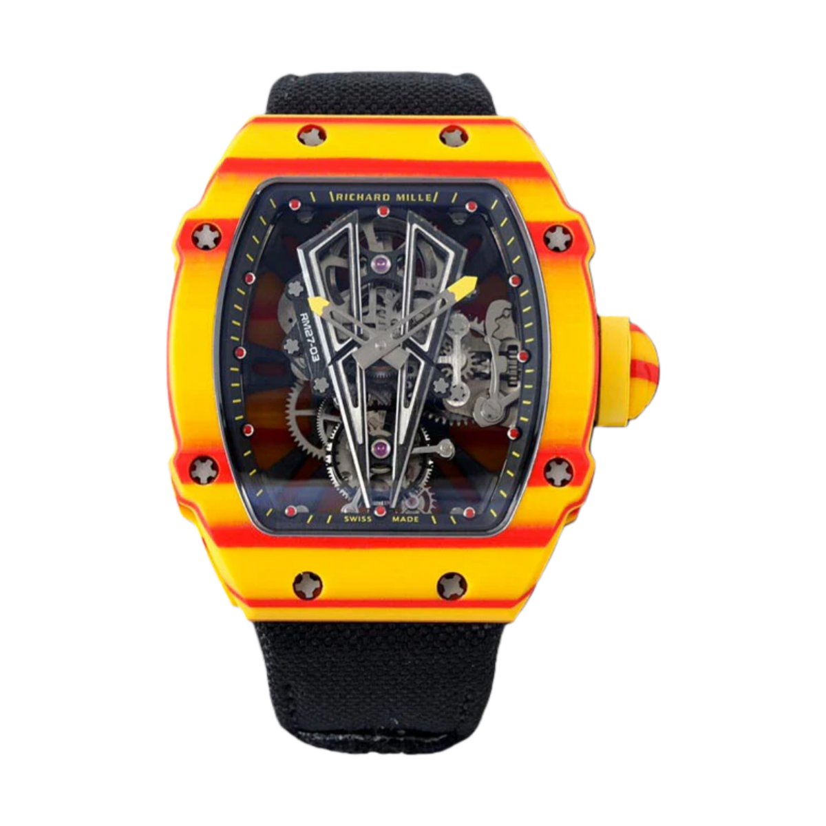 【7A Quality】Swiss Super Clone: Richard Mille RM27-03 Rafael Nadal Replica | Carbon Fiber Tourbillon