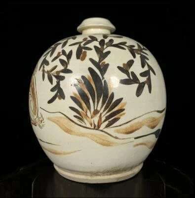 Old Chinese Cizhou Yao Cizhou Kiln Vase w/rabbit Q1019