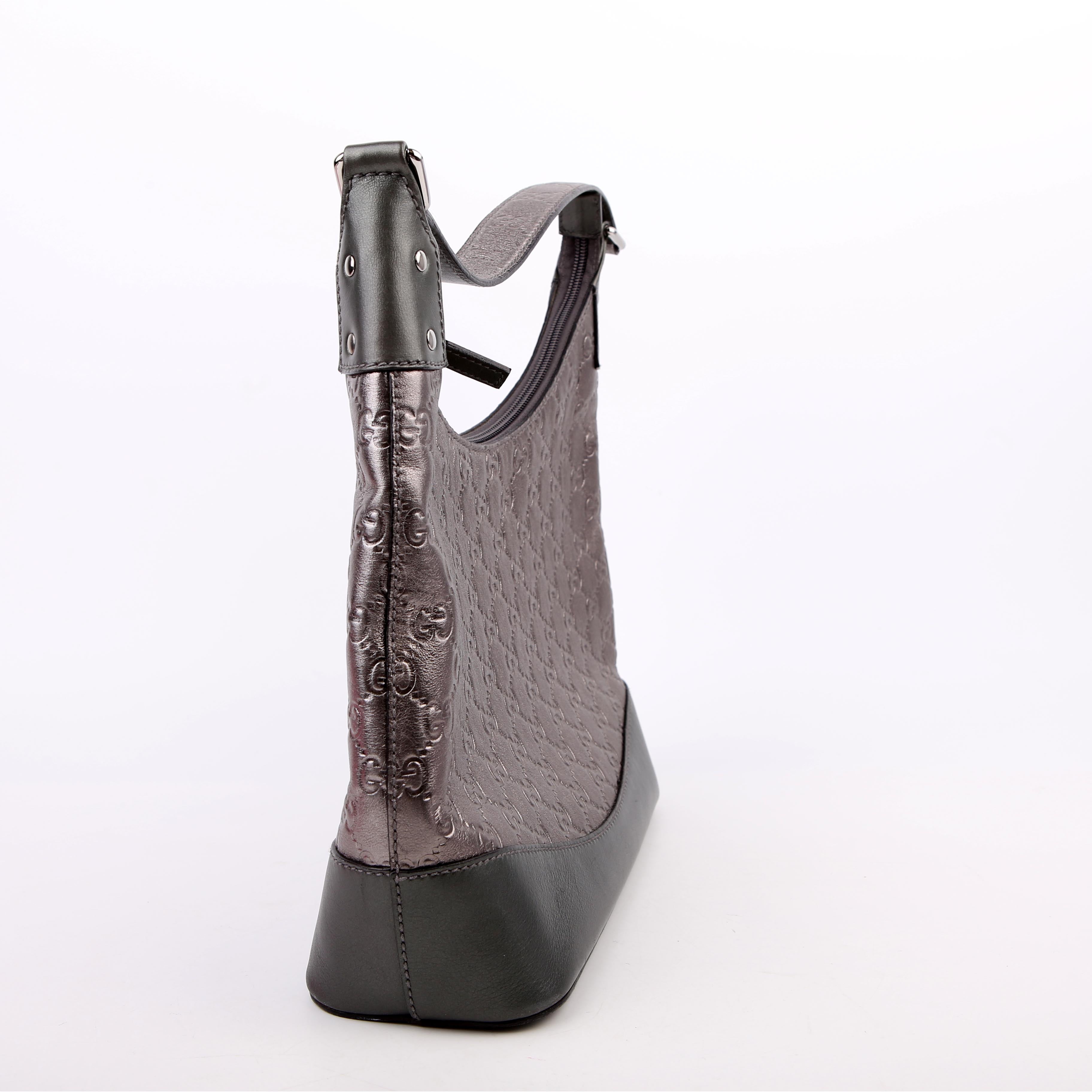 GUCCI 239379 Guccissima Hobo Gray