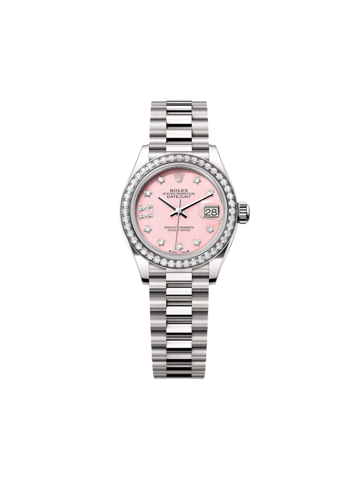 RLX Lady-Datejust 31mm 279139RBR Pink Opal Diamond Dial and Diamond Bezel White Gold Bracelet
