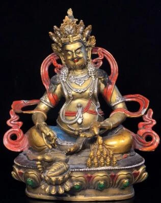 20CM Old Chinese Bronze Gilding Statue Buddha CK343